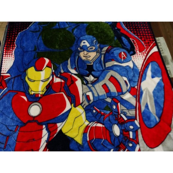 Marvel Avengers Blanket Throw Soft Plush Kids Thor Hulk Ironman Captain America - Picture 4 of 7